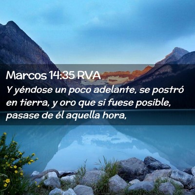 Picture 02 - Marcos 14:35 RVA - Y yéndose un poco adelante, se postró en - Bible Verse Picture