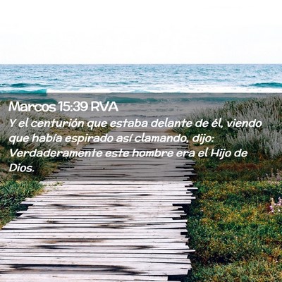 Picture 02 - Marcos 15:39 RVA - Y el centurión que estaba delante de él, viendo - Bible Verse Picture