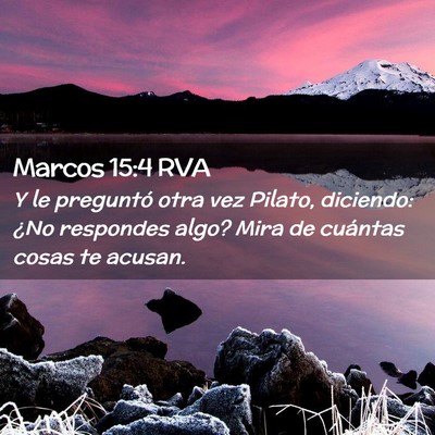 Picture 02 - Marcos 15:4 RVA - Y le preguntó otra vez Pilato, diciendo: ¿No - Bible Verse Picture