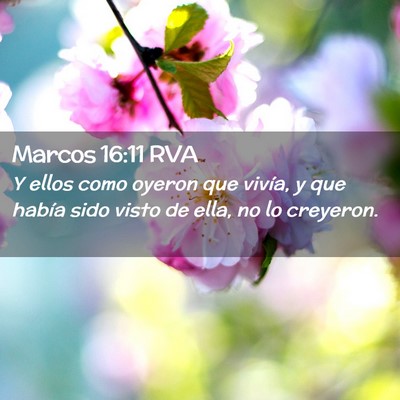 Picture 02 - Marcos 16:11 RVA - Y ellos como oyeron que vivía, y que había sido - Bible Verse Picture