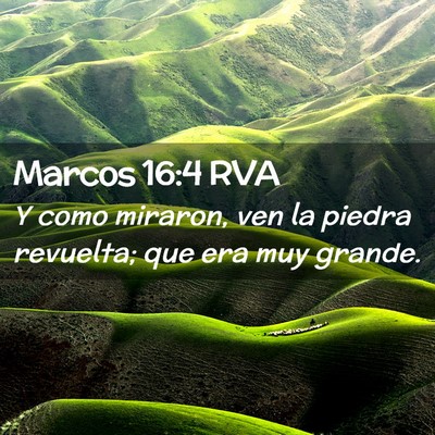 Picture 02 - Marcos 16:4 RVA - Y como miraron, ven la piedra revuelta; que era - Bible Verse Picture