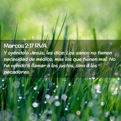 Picture 02 - Marcos 2:17 RVA - Y oyéndolo Jesús, les dice: Los sanos no tienen - Bible Verse Picture