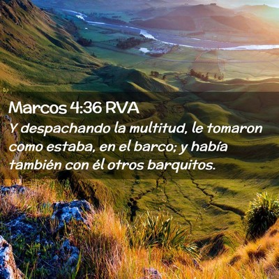 Picture 02 - Marcos 4:36 RVA - Y despachando la multitud, le tomaron como - Bible Verse Picture