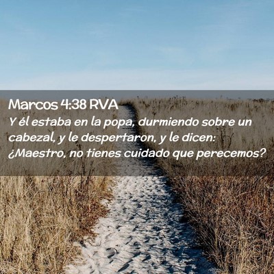 Picture 02 - Marcos 4:38 RVA - Y él estaba en la popa, durmiendo sobre un - Bible Verse Picture