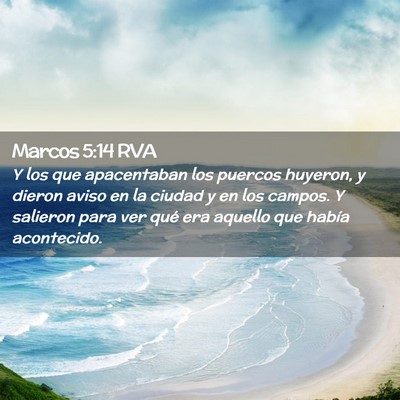 Picture 02 - Marcos 5:14 RVA - Y los que apacentaban los puercos huyeron, y - Bible Verse Picture
