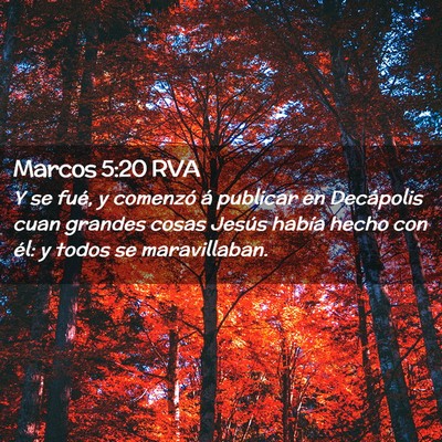 Picture 02 - Marcos 5:20 RVA - Y se fué, y comenzó á publicar en Decápolis - Bible Verse Picture