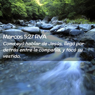 Picture 02 - Marcos 5:27 RVA - Como oyó hablar de Jesús, llegó por detrás - Bible Verse Picture