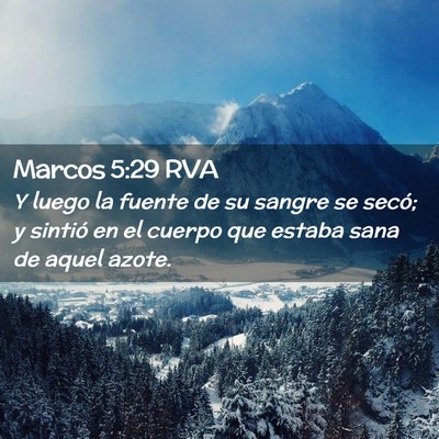 Picture 02 - Marcos 5:29 RVA - Y luego la fuente de su sangre se secó; y - Bible Verse Picture