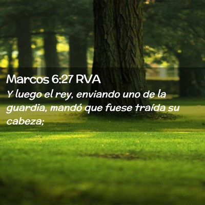 Picture 02 - Marcos 6:27 RVA - Y luego el rey, enviando uno de la guardia, - Bible Verse Picture