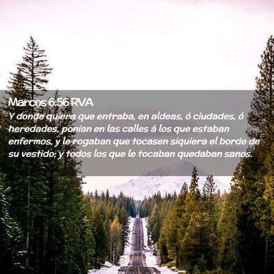 Picture 02 - Marcos 6:56 RVA - Y donde quiera que entraba, en aldeas, ó - Bible Verse Picture