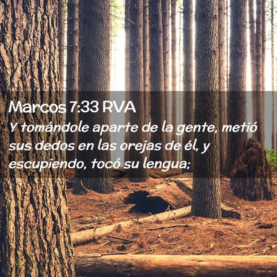 Picture 02 - Marcos 7:33 RVA - Y tomándole aparte de la gente, metió sus dedos - Bible Verse Picture