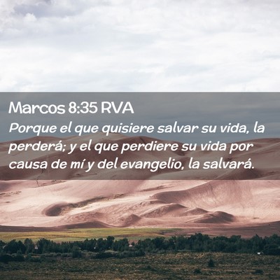 Picture 02 - Marcos 8:35 RVA - Porque el que quisiere salvar su vida, la - Bible Verse Picture
