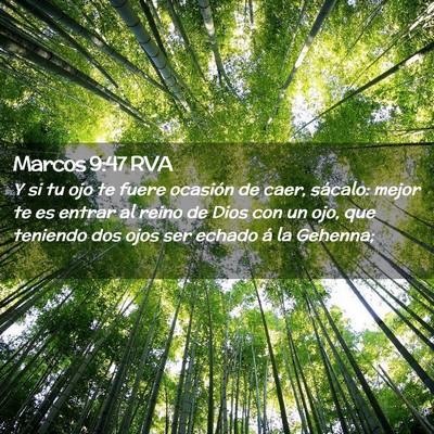 Picture 02 - Marcos 9:47 RVA - Y si tu ojo te fuere ocasión de caer, sácalo: - Bible Verse Picture