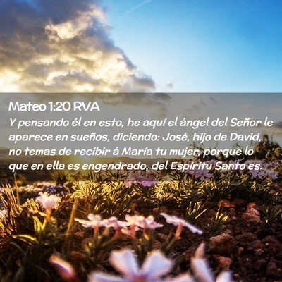 Picture 02 - Mateo 1:20 RVA - Y pensando él en esto, he aquí el ángel del - Bible Verse Picture