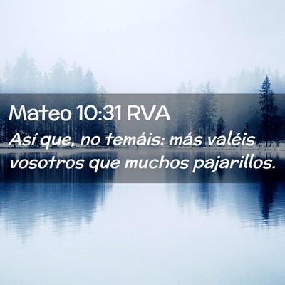 Picture 02 - Mateo 10:31 RVA - Así que, no temáis: más valéis vosotros que - Bible Verse Picture