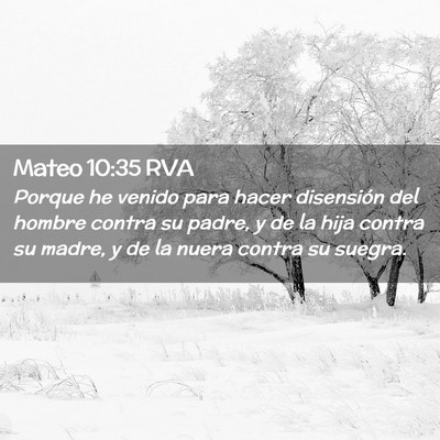 Picture 02 - Mateo 10:35 RVA - Porque he venido para hacer disensión del hombre - Bible Verse Picture