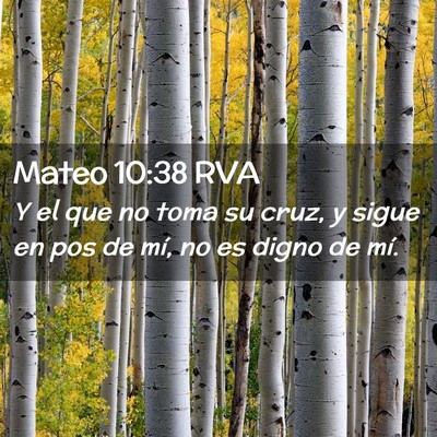 Picture 02 - Mateo 10:38 RVA - Y el que no toma su cruz, y sigue en pos de mí, - Bible Verse Picture