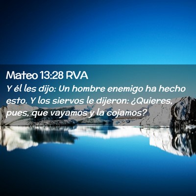 Picture 02 - Mateo 13:28 RVA - Y él les dijo: Un hombre enemigo ha hecho esto. - Bible Verse Picture