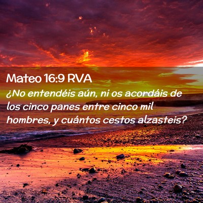 Picture 02 - Mateo 16:9 RVA - ¿No entendéis aún, ni os acordáis de los - Bible Verse Picture