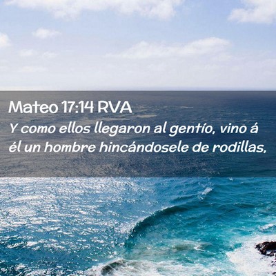 Picture 02 - Mateo 17:14 RVA - Y como ellos llegaron al gentío, vino á él un - Bible Verse Picture