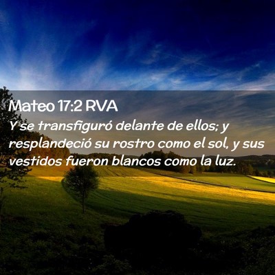 Picture 02 - Mateo 17:2 RVA - Y se transfiguró delante de ellos; y - Bible Verse Picture