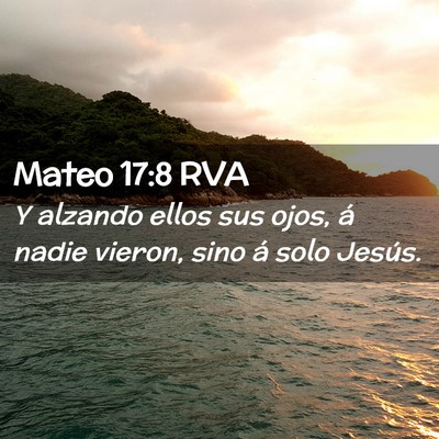 Picture 02 - Mateo 17:8 RVA - Y alzando ellos sus ojos, á nadie vieron, sino - Bible Verse Picture