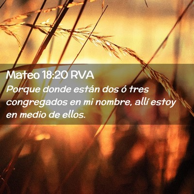 Picture 02 - Mateo 18:20 RVA - Porque donde están dos ó tres congregados en mi - Bible Verse Picture