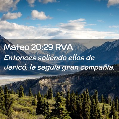 Picture 02 - Mateo 20:29 RVA - Entonces saliendo ellos de Jericó, le seguía - Bible Verse Picture
