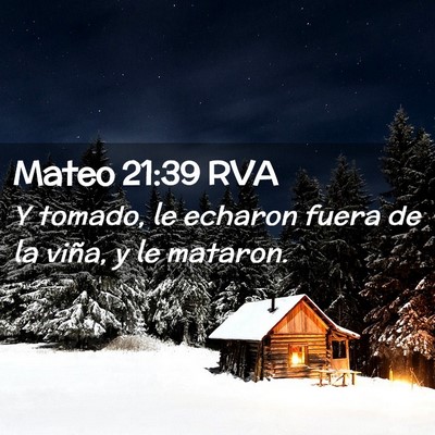 Picture 02 - Mateo 21:39 RVA - Y tomado, le echaron fuera de la viña, y le - Bible Verse Picture