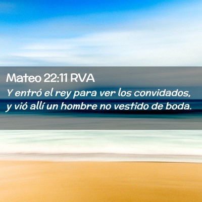Picture 02 - Mateo 22:11 RVA - Y entró el rey para ver los convidados, y vió - Bible Verse Picture