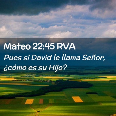 Picture 02 - Mateo 22:45 RVA - Pues si David le llama Señor, ¿cómo es su - Bible Verse Picture