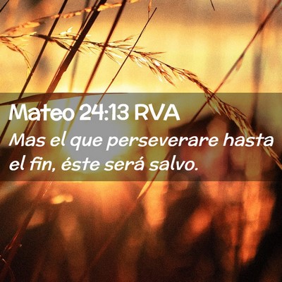 Picture 02 - Mateo 24:13 RVA - Mas el que perseverare hasta el fin, éste será - Bible Verse Picture