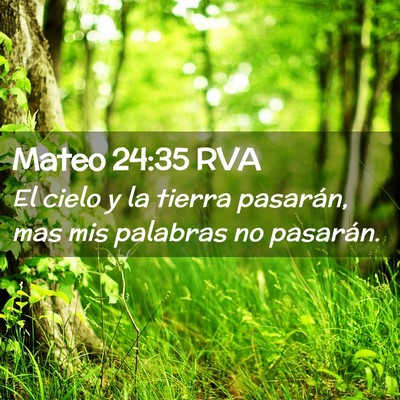 Picture 02 - Mateo 24:35 RVA - El cielo y la tierra pasarán, mas mis palabras - Bible Verse Picture