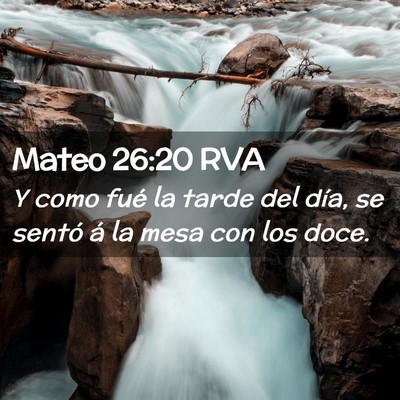 Picture 02 - Mateo 26:20 RVA - Y como fué la tarde del día, se sentó á la - Bible Verse Picture