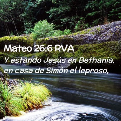Picture 02 - Mateo 26:6 RVA - Y estando Jesús en Bethania, en casa de Simón - Bible Verse Picture