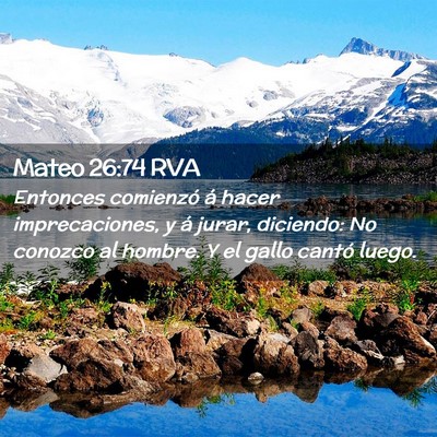 Picture 02 - Mateo 26:74 RVA - Entonces comienzó á hacer imprecaciones, y á - Bible Verse Picture