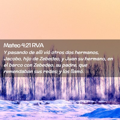 Picture 02 - Mateo 4:21 RVA - Y pasando de allí vió otros dos hermanos, - Bible Verse Picture
