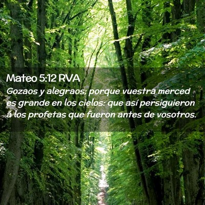 Picture 02 - Mateo 5:12 RVA - Gozaos y alegraos; porque vuestra merced es - Bible Verse Picture