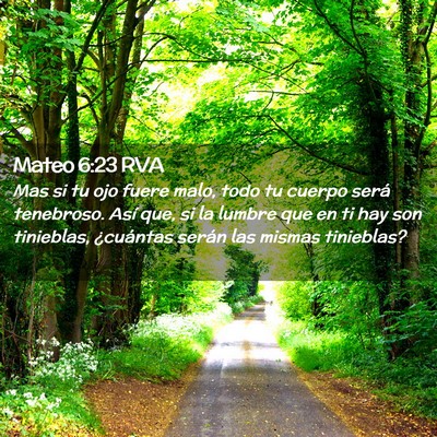 Picture 02 - Mateo 6:23 RVA - Mas si tu ojo fuere malo, todo tu cuerpo será - Bible Verse Picture