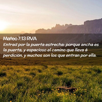 Picture 02 - Mateo 7:13 RVA - Entrad por la puerta estrecha: porque ancha es la - Bible Verse Picture