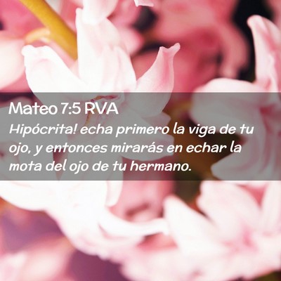 Picture 02 - Mateo 7:5 RVA - Hipócrita! echa primero la viga de tu ojo, y - Bible Verse Picture