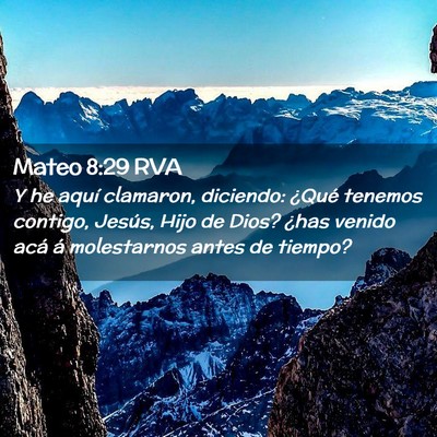 Picture 02 - Mateo 8:29 RVA - Y he aquí clamaron, diciendo: ¿Qué tenemos - Bible Verse Picture