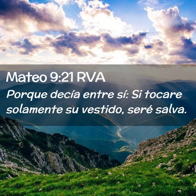 Picture 02 - Mateo 9:21 RVA - Porque decía entre sí: Si tocare solamente su - Bible Verse Picture