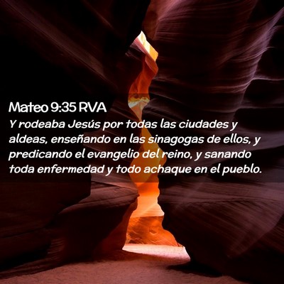 Picture 02 - Mateo 9:35 RVA - Y rodeaba Jesús por todas las ciudades y aldeas, - Bible Verse Picture