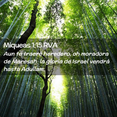 Picture 02 - Miqueas 1:15 RVA - Aun te traeré heredero, oh moradora de Maresah: - Bible Verse Picture