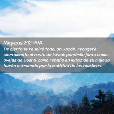 Picture 02 - Miqueas 2:12 RVA - De cierto te reuniré todo, oh Jacob: recogeré - Bible Verse Picture
