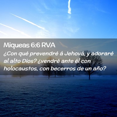 Picture 02 - Miqueas 6:6 RVA - ¿Con qué prevendré á Jehová, y adoraré al - Bible Verse Picture
