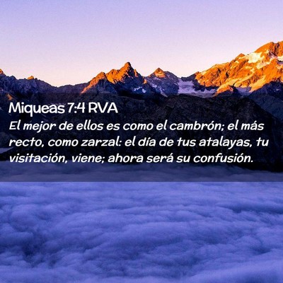 Picture 02 - Miqueas 7:4 RVA - El mejor de ellos es como el cambrón; el más - Bible Verse Picture