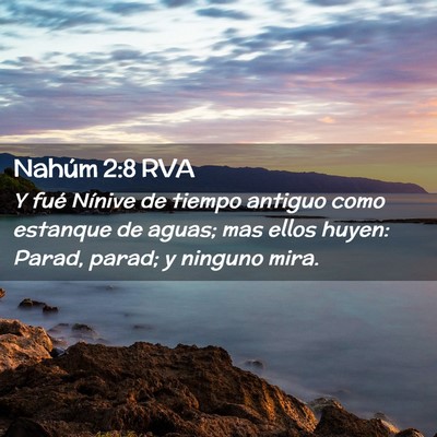 Picture 02 - Nahúm 2:8 RVA - Y fué Nínive de tiempo antiguo como estanque de - Bible Verse Picture