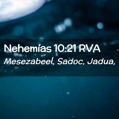 Picture 02 - Nehemías 10:21 RVA - Mesezabeel, Sadoc, - Bible Verse Picture